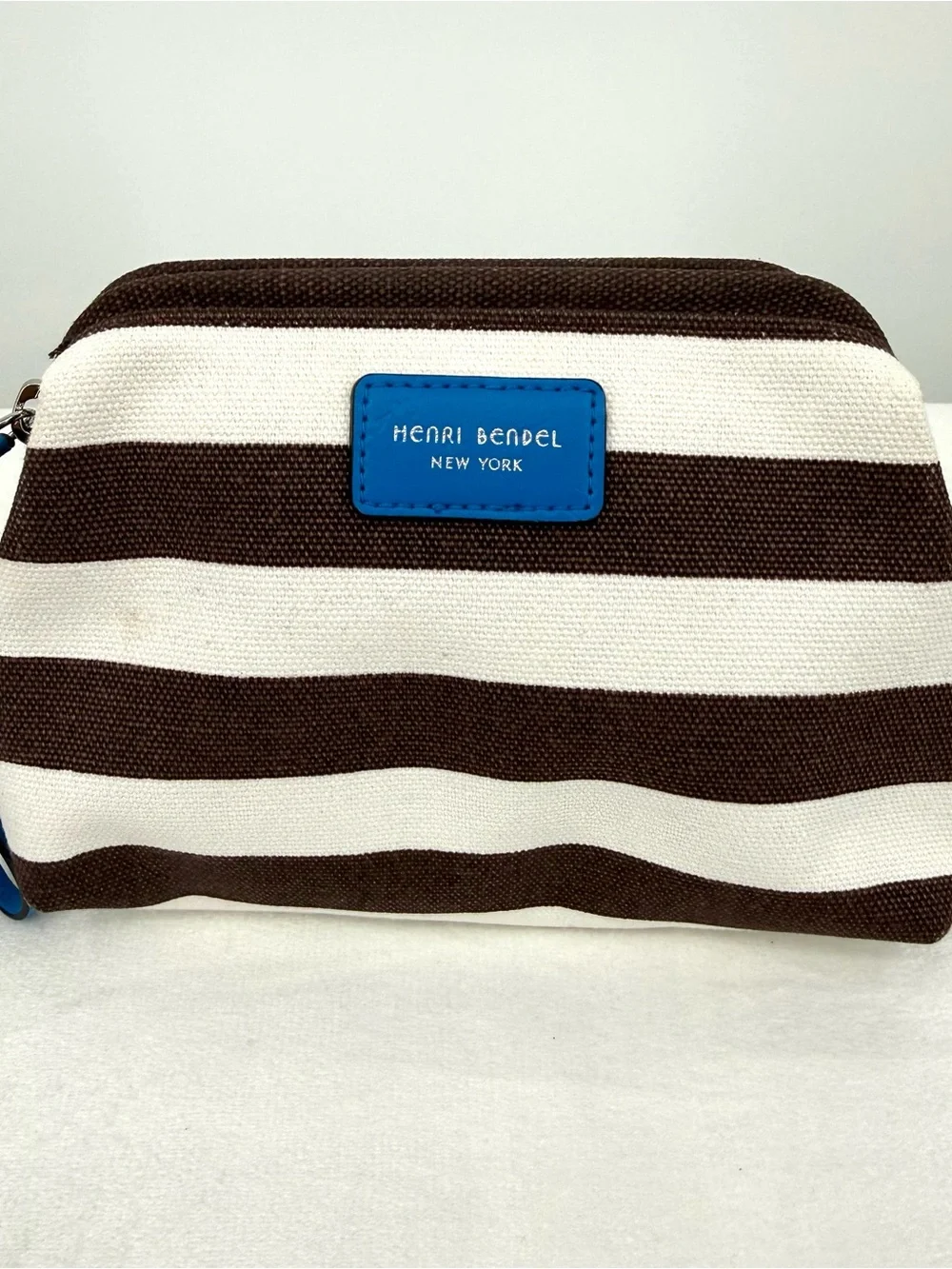 Henri Bendel Striped Canvas Signature Striped Cosmetic Case Dopp Kit